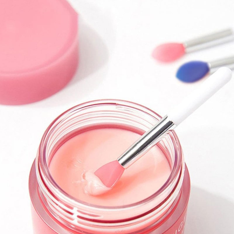 24Pcs Reusable Silicone Lip Brush Applicators Pink Translucent Portable Makeup Tools - Image 5